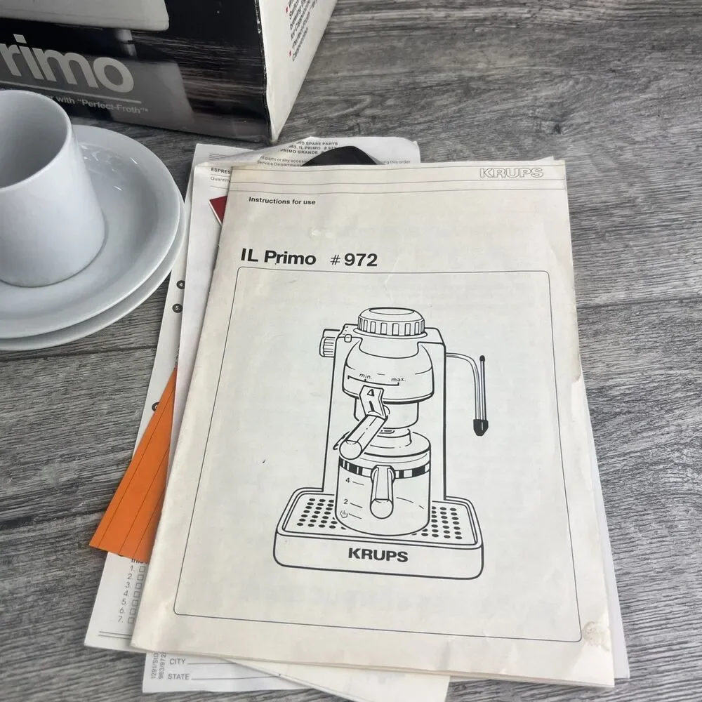 Krups IL Primo 972/A Cappuccino Espresso Latte White Pitcher Cup Works